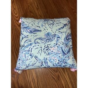 NWOT Lilly Pulitzer 20x20" GWP Pillow Blue Oasis Tint New Kids On The Dock